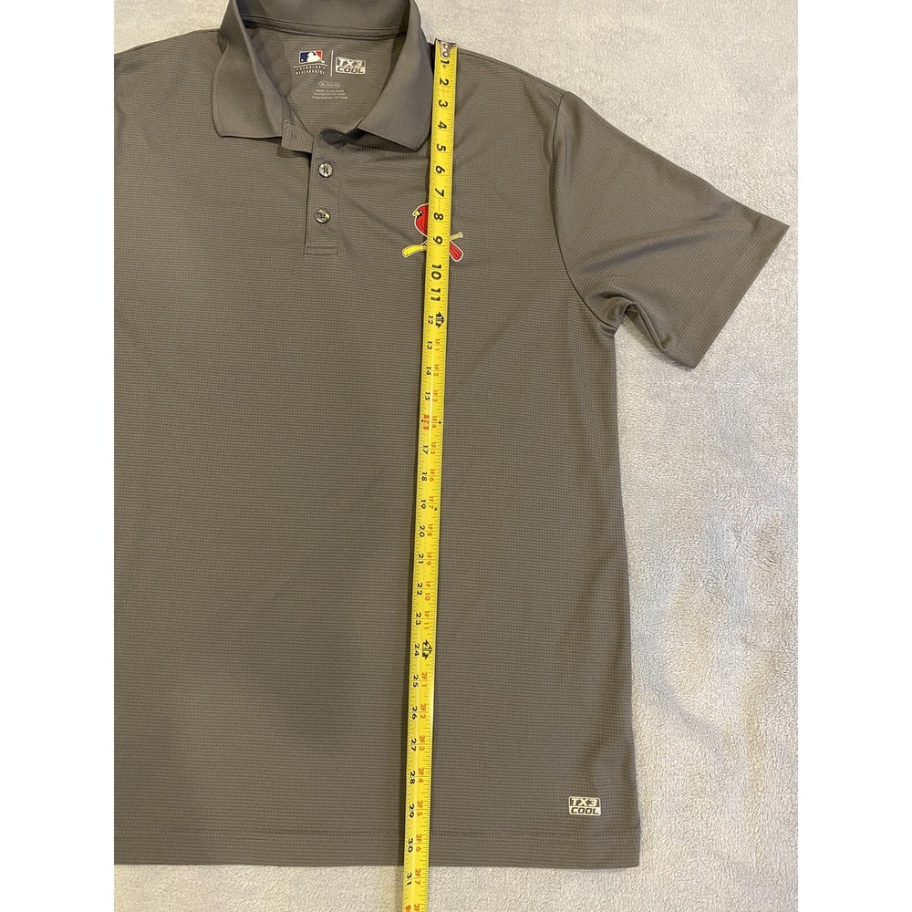 Mens MLB Genuine Merchandise TX3 Cool Short Sleeve Polo‎ Shirt Cardinals Gray XL - Picture 5 of 8